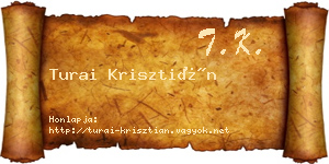 Turai Krisztián névjegykártya
